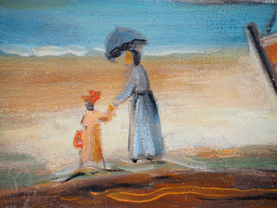 Michel PABOIS : Paysage breton : La barque - Tableau (détail)