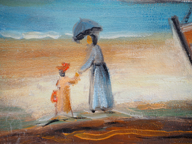 Michel PABOIS : Paysage breton : La barque - Tableau (détail)