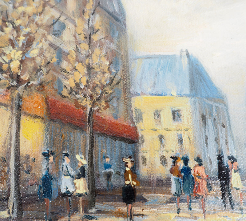 Michel PABOIS : Paysage parisien : boulevard de la Madeleine  - Tableau (détail)