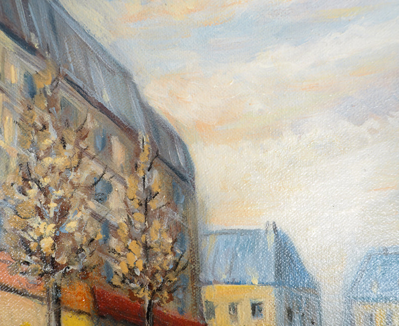 Michel PABOIS : Paysage parisien : boulevard de la Madeleine  - Tableau (détail)