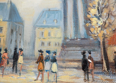 Michel PABOIS : Paysage parisien : boulevard de la Madeleine  - Tableau (détail)