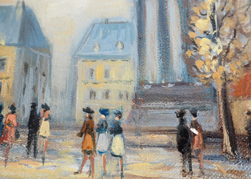 Michel PABOIS : Paysage parisien : boulevard de la Madeleine  - Tableau (détail)