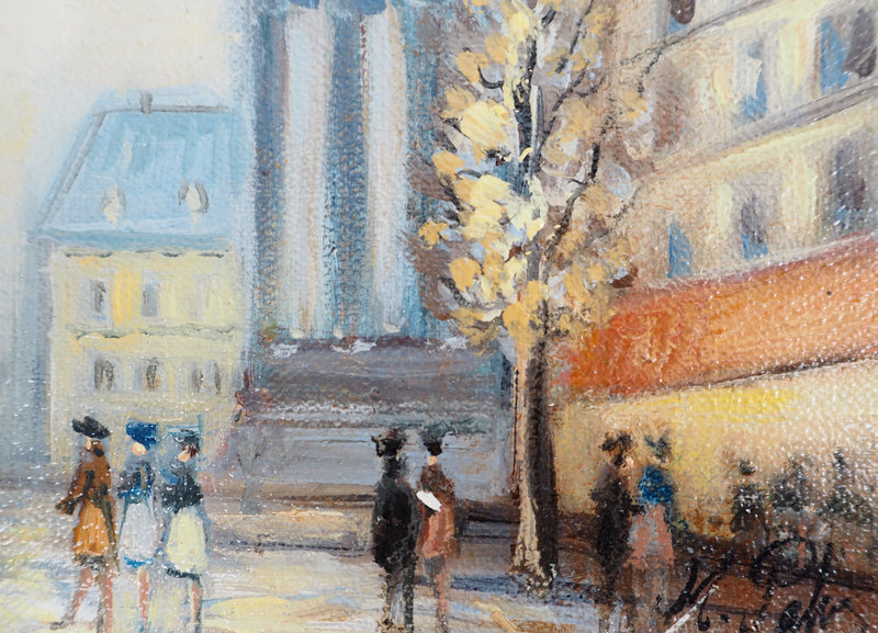 Michel PABOIS : Paysage parisien : boulevard de la Madeleine  - Tableau (détail)