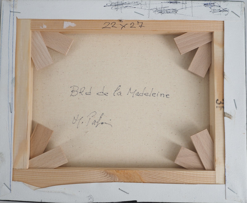 Michel PABOIS : Paysage parisien : boulevard de la Madeleine  - Tableau (détail)