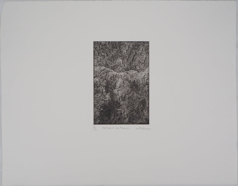 Monique PALAYER, : Passage du temps - Gravure (détail)