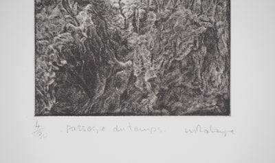 Monique PALAYER, : Passage du temps - Gravure (détail)