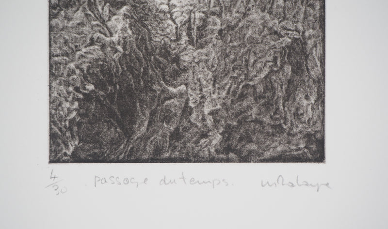Monique PALAYER, : Passage du temps - Gravure (détail)