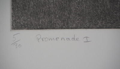 Monique PALAYER, : Promenade I - Gravure (détail)