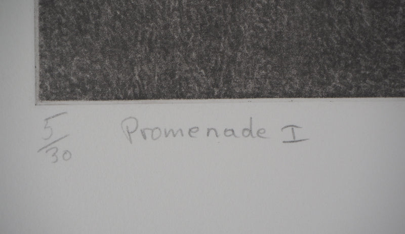 Monique PALAYER, : Promenade I - Gravure (détail)