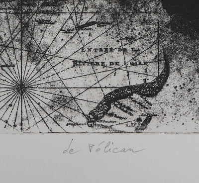 Isabelle PANAUD : Le Pélican - Gravure (détail)