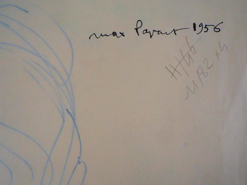 Max PAPART : Femme lisant un livre, 1956 - Dessin (détail)