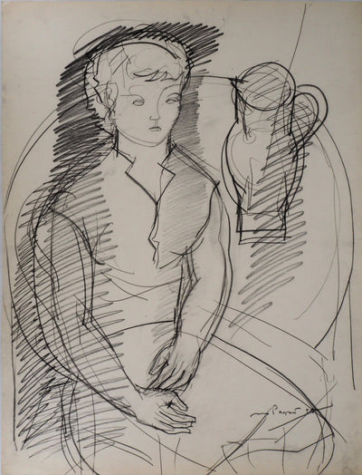 Max PAPART : Hommage à madame Cézanne, 1955 - Dessin