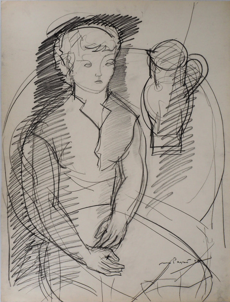 Max PAPART : Hommage à madame Cézanne, 1955 - Dessin