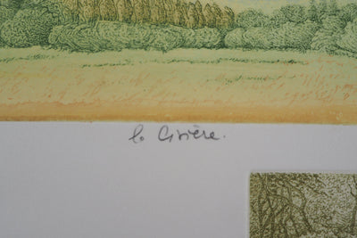 Michel PARADIS : Champs de verdure - Gravure (détail)