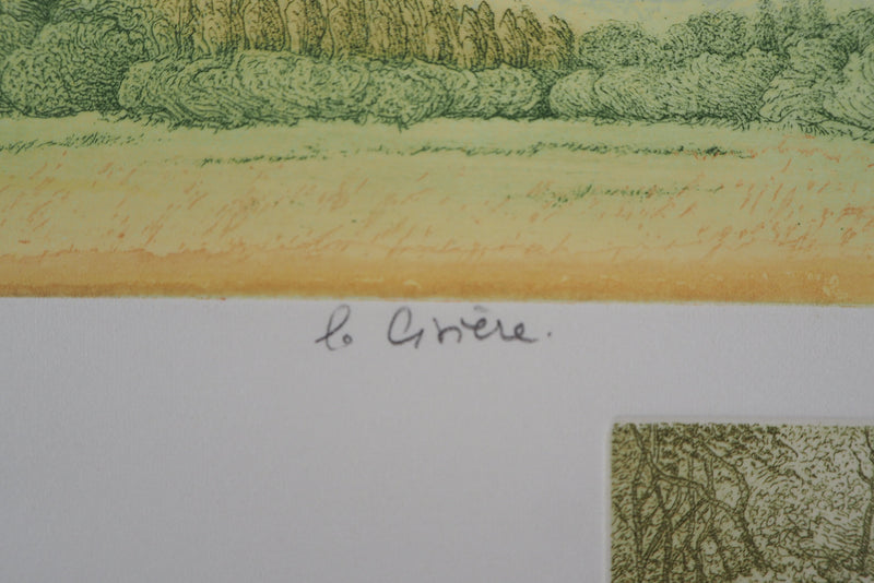 Michel PARADIS : Champs de verdure - Gravure (détail)