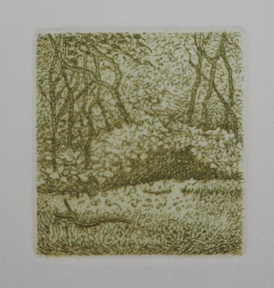 Michel PARADIS : Champs de verdure - Gravure (détail)