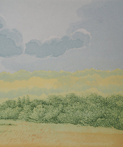 Michel PARADIS : Champs de verdure - Gravure (détail)