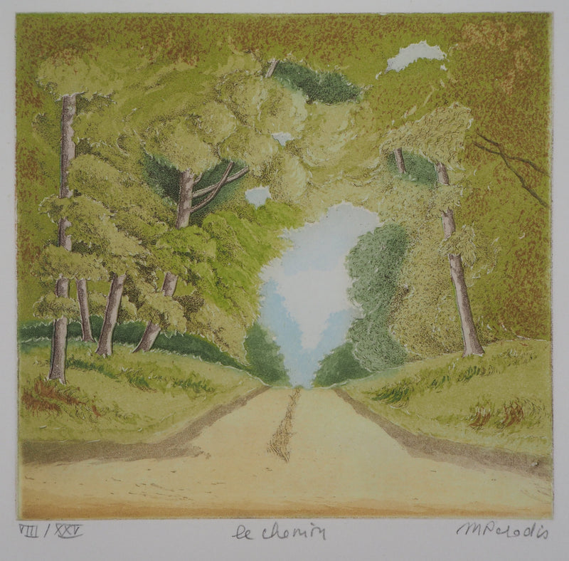 Michel PARADIS : Le chemin - Gravure