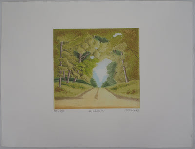 Michel PARADIS : Le chemin - Gravure (détail)