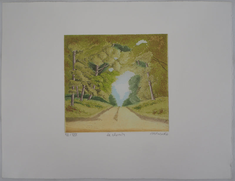 Michel PARADIS : Le chemin - Gravure (détail)
