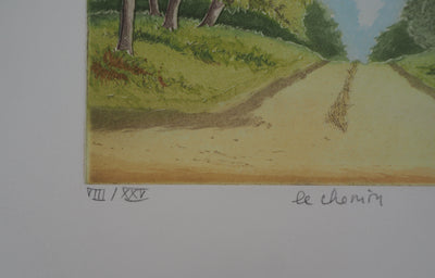 Michel PARADIS : Le chemin - Gravure (détail)
