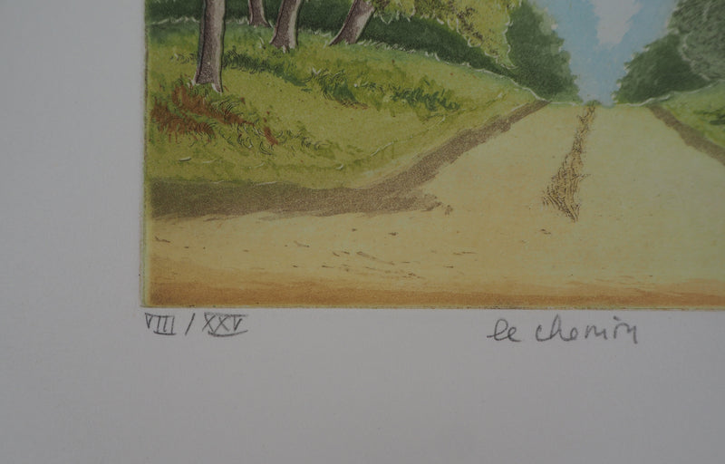 Michel PARADIS : Le chemin - Gravure (détail)