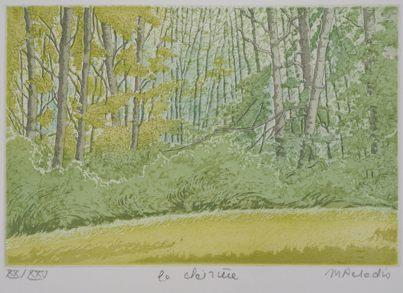 Michel PARADIS : La clairière - Gravure