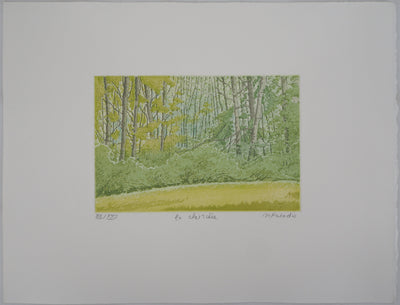 Michel PARADIS : La clairière - Gravure (détail)