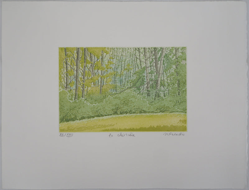 Michel PARADIS : La clairière - Gravure (détail)