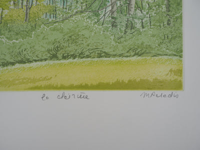 Michel PARADIS : La clairière - Gravure (détail)
