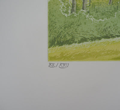Michel PARADIS : La clairière - Gravure (détail)