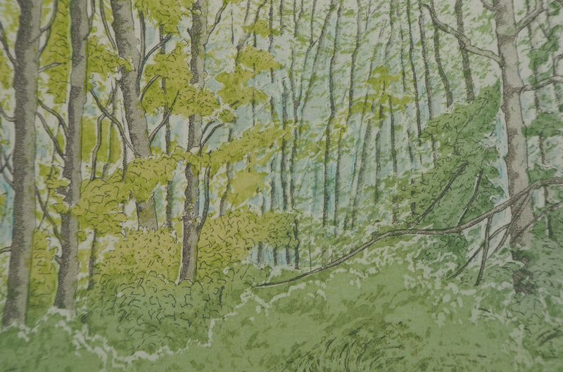 Michel PARADIS : La clairière - Gravure (détail)