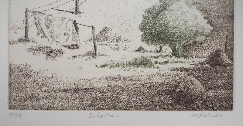 Michel PARADIS : Entrevue - Gravure (détail)