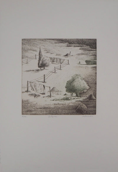 Michel PARADIS : Entrevue - Gravure (détail)