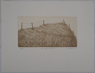 Michel PARADIS : La promenade - Gravure (détail)