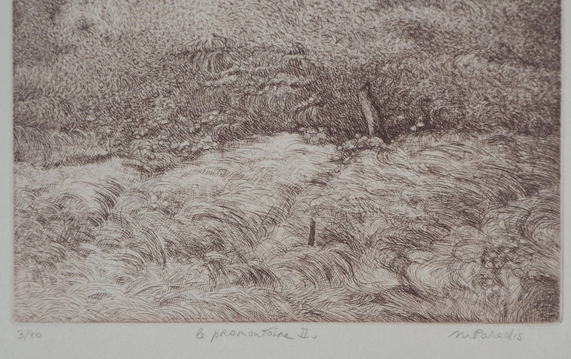 Michel PARADIS : Le Promontoire II - Gravure (détail)