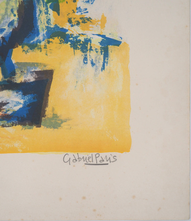 Gabriel PARIS : Bouquet - Lithographie (détail)