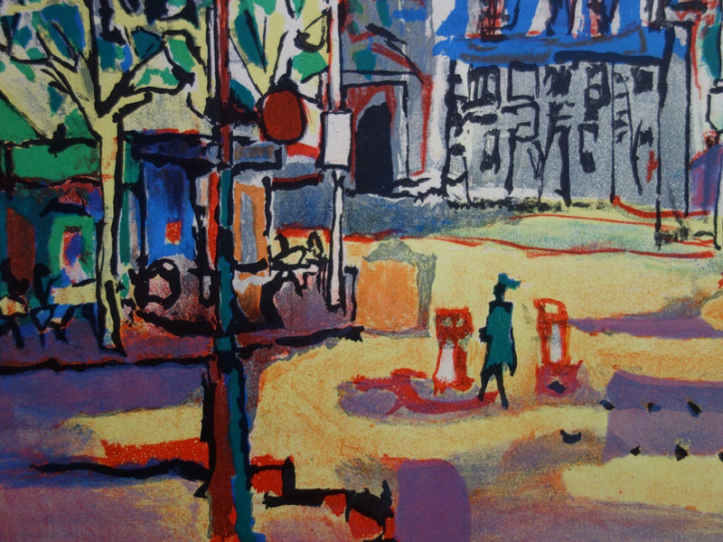 Gabriel PARIS : Saint Germain des Prés - Lithographie (détail)