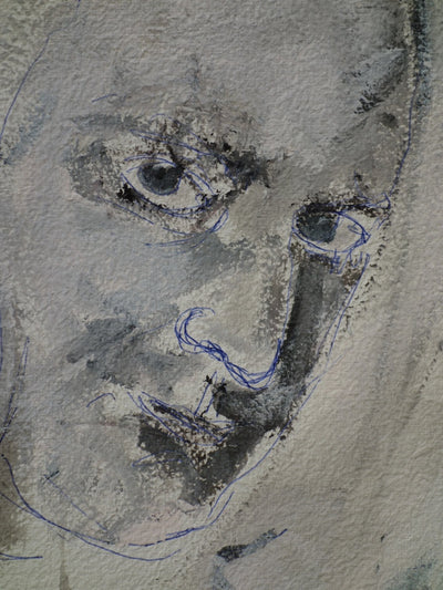 Philippe PASQUA : Portrait d'homme - Aquarelle (détail)