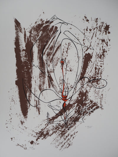 Georges PATITUCCI : L'oiseau et l'orchidée, 1980 - Sérigraphie (détail)