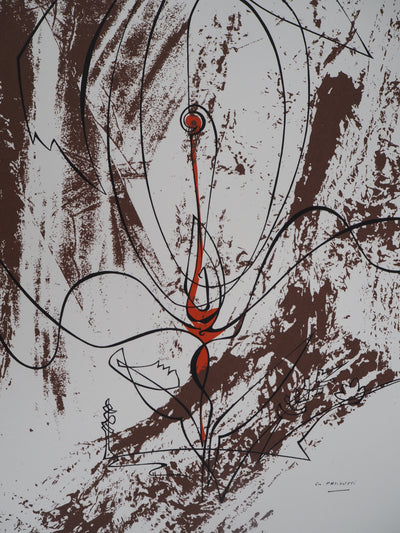 Georges PATITUCCI : L'oiseau et l'orchidée, 1980 - Sérigraphie (détail)