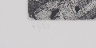 Toni PECORARO : Carrettino : Charrette surréaliste, 2011 - Gravure (détail)