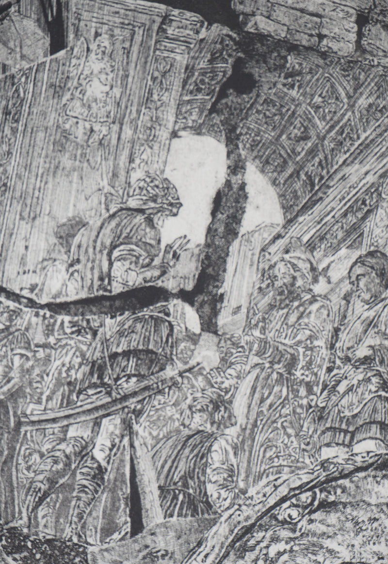 Toni PECORARO : Carrettino : Charrette surréaliste, 2011 - Gravure (détail)
