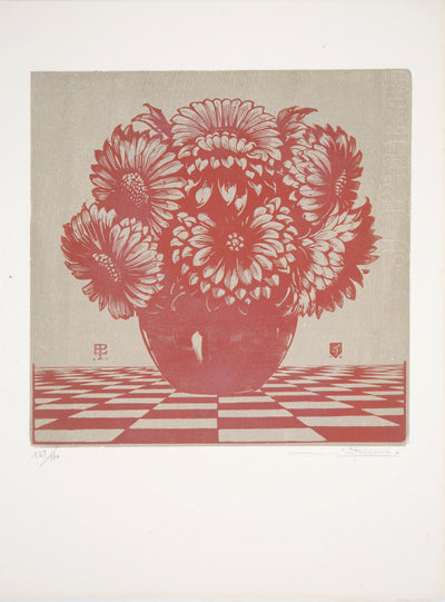 Eduard PELLENS : Fleurs des champs, 1929 - Gravure sur bois (détail)
