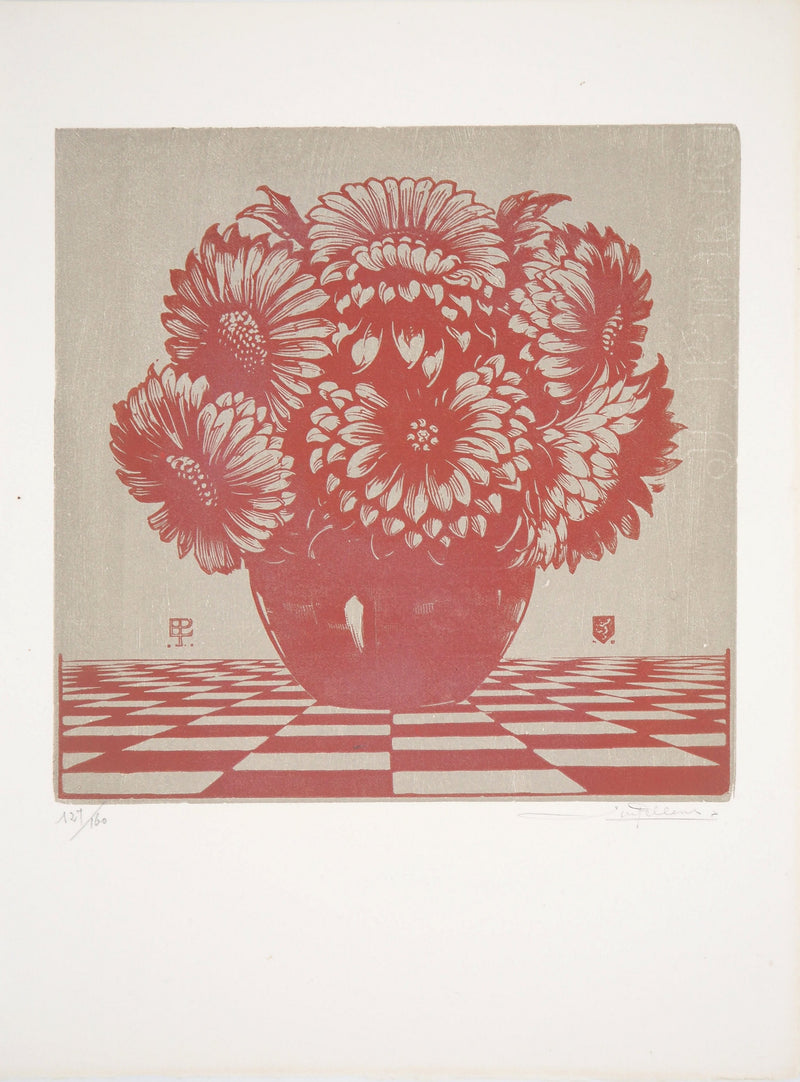 Eduard PELLENS : Fleurs des champs, 1929 - Gravure sur bois (détail)