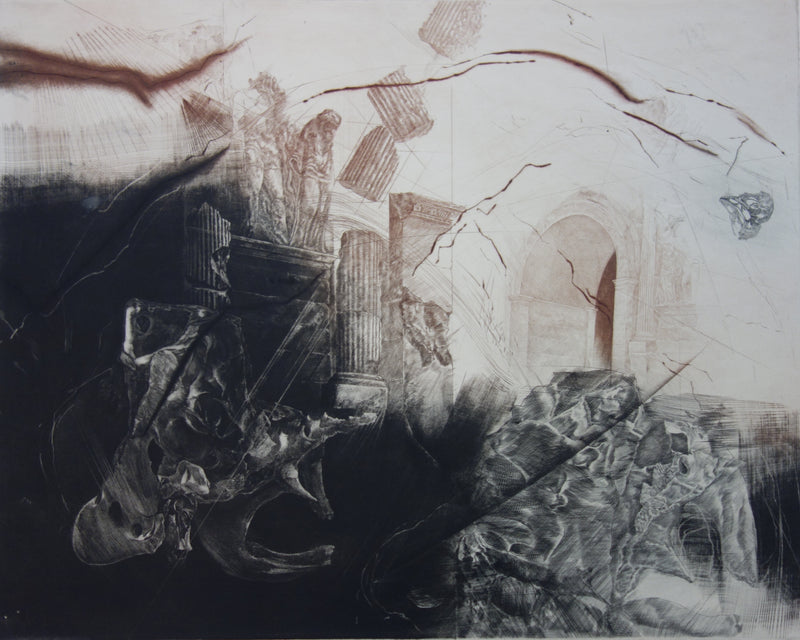 Louis PELLETIER : Composition architecturale - Gravure (détail)