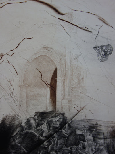 Louis PELLETIER : Composition architecturale - Gravure (détail)