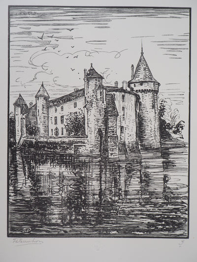 Jules Léon PERRICHON : Le château de Montesquieu, 1920 - Gravure sur bois