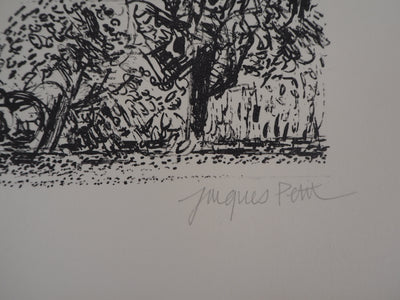 Jacques PETIT : Vue sur le lac - Lithographie (détail)
