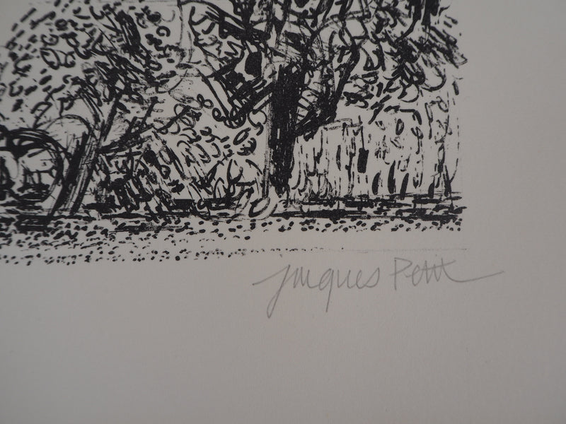 Jacques PETIT : Vue sur le lac - Lithographie (détail)